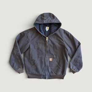Medium Men's Carhartt J130 Active Jacket Brown Quilted Faded Work Wear Bomber
